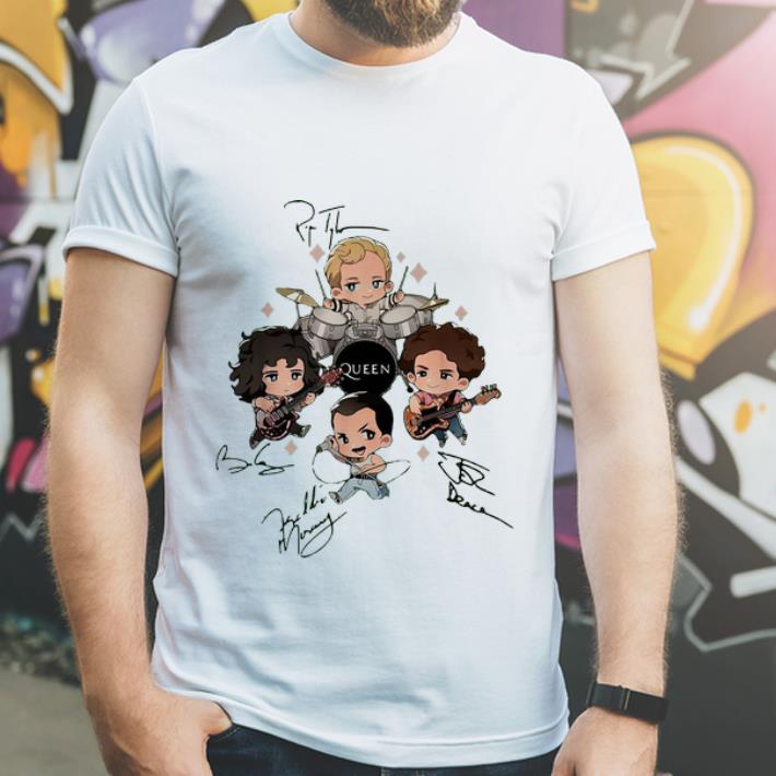 Original Queen Band Chibi Friends Signatures shirt 4 - Original Queen Band Chibi Friends Signatures shirt
