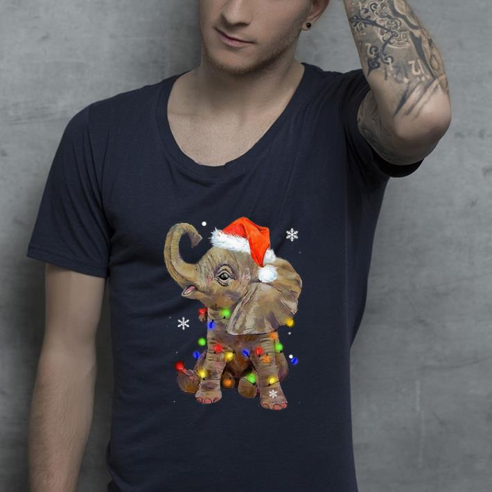 Premium Elephant Santa Christmas Light shirt 4 - Premium Elephant Santa Christmas Light shirt