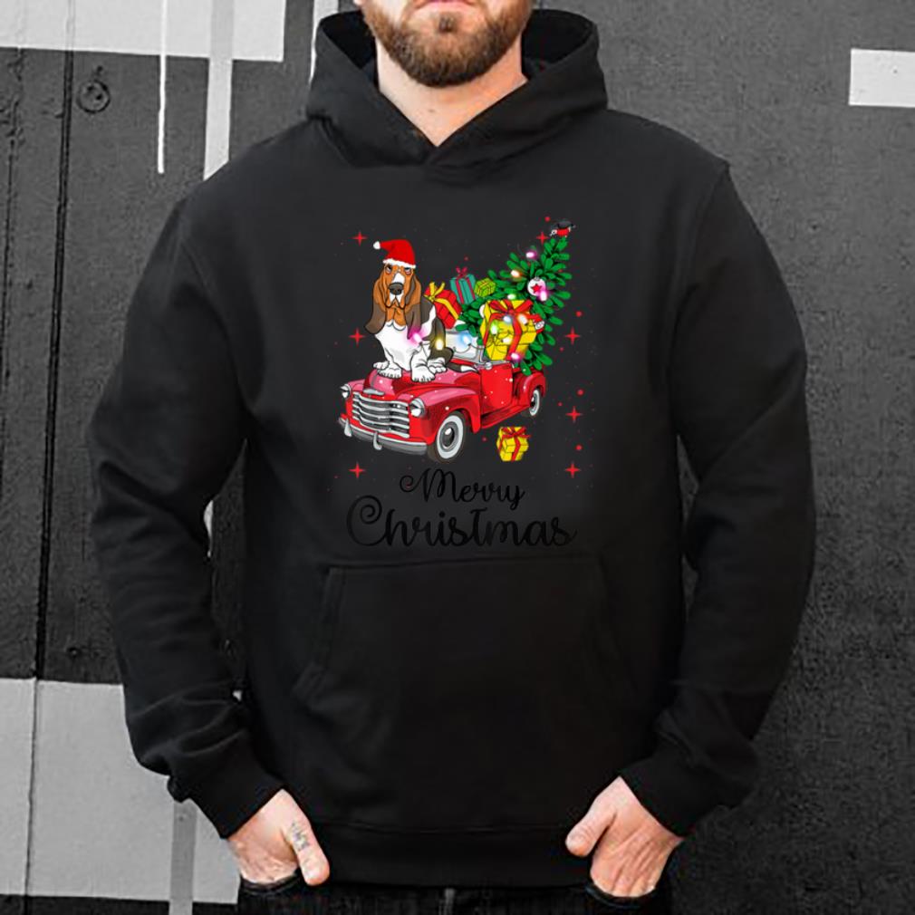Pretty Basset Hound Ride Red Truck Christmas Pajama shirt 4 - Pretty Basset Hound Ride Red Truck Christmas Pajama shirt