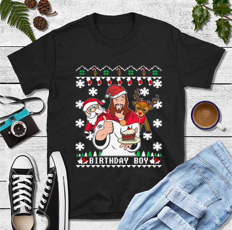 Pretty Jesus Santa And Reindeer Birthday Boy shirt 4 - Pretty Jesus Santa And Reindeer Birthday Boy shirt