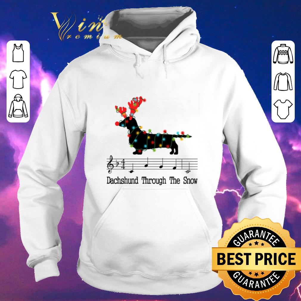 Pretty Music note Dachshund through the snow Christmas shirt sweater 4 - Pretty Music note Dachshund through the snow Christmas shirt sweater