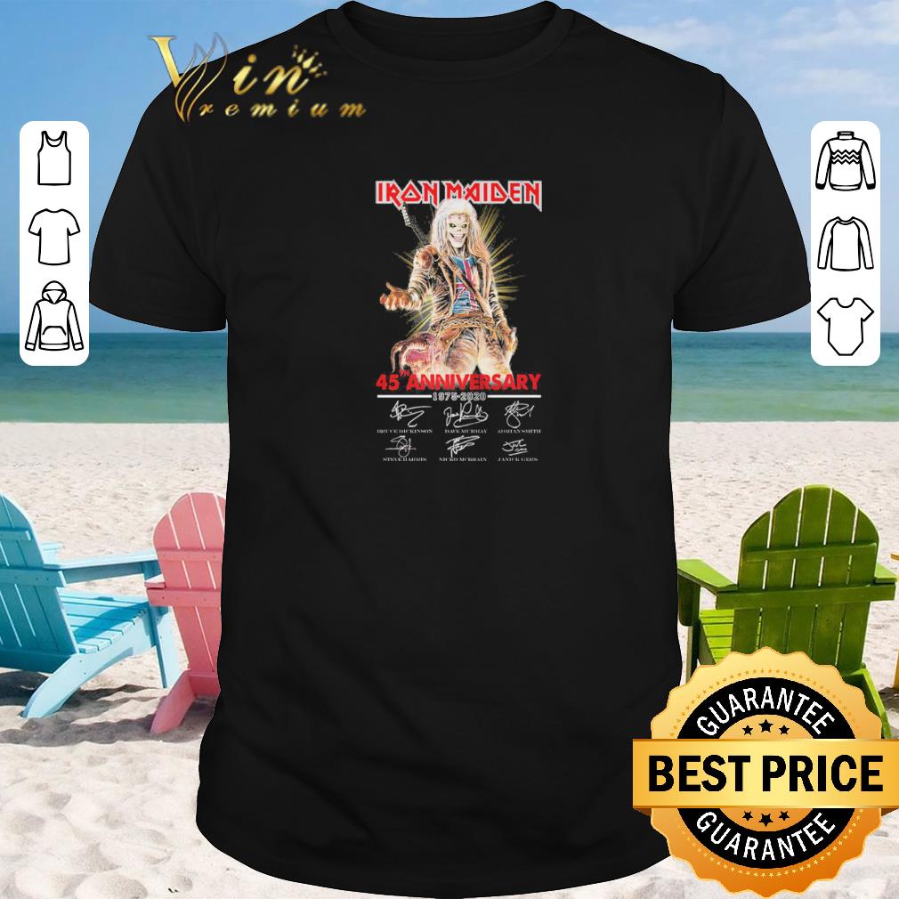 Top Iron Maiden 45th anniversary 1975 2020 signatures shirt sweater 2019 1 - Top Iron Maiden 45th anniversary 1975-2020 signatures shirt sweater 2019
