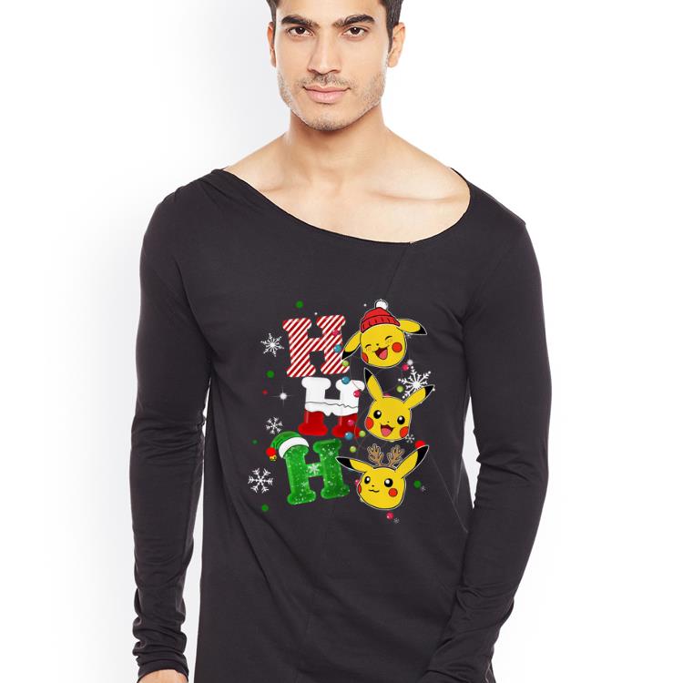 Top Pikachu Santa Ho Ho Ho Christmas shirt 4 - Top Pikachu Santa Ho Ho Ho Christmas shirt