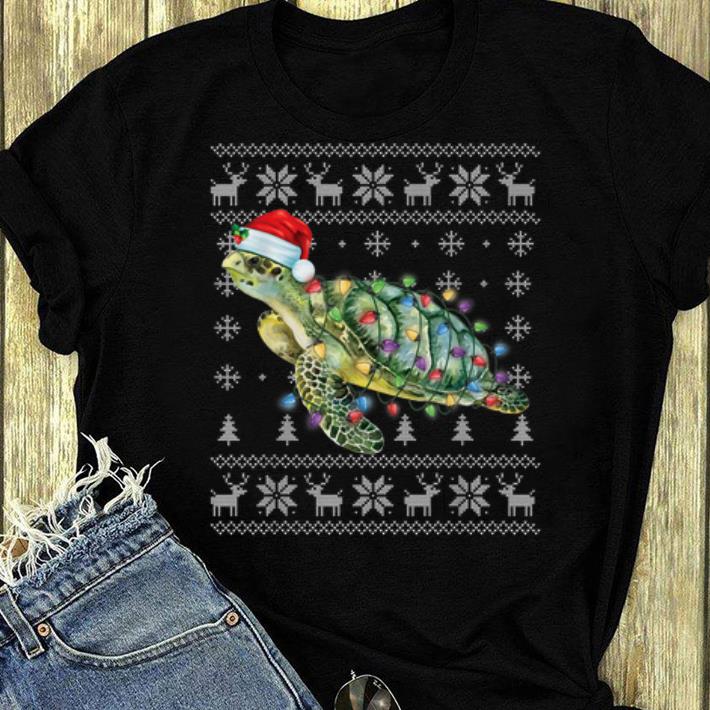 Top Sea Turtle In Santa Hat Ugly Christmas Save The Turtle shirt 4 - Top Sea Turtle In Santa Hat Ugly Christmas Save The Turtle shirt