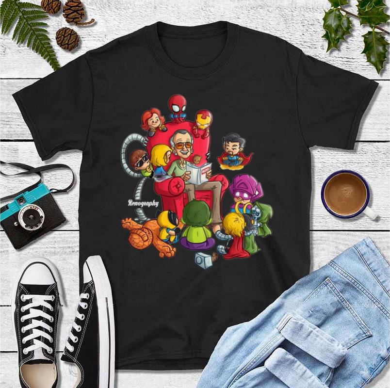 Top Stan Lee Marvel And Superhero Chibi Renography shirt 4 - Top Stan Lee Marvel And Superhero Chibi Renography shirt