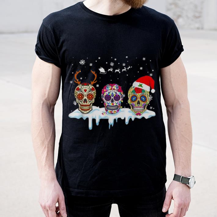 Top Sugar Skull Tattoos Christmas shirt 4 - Top Sugar Skull Tattoos Christmas shirt