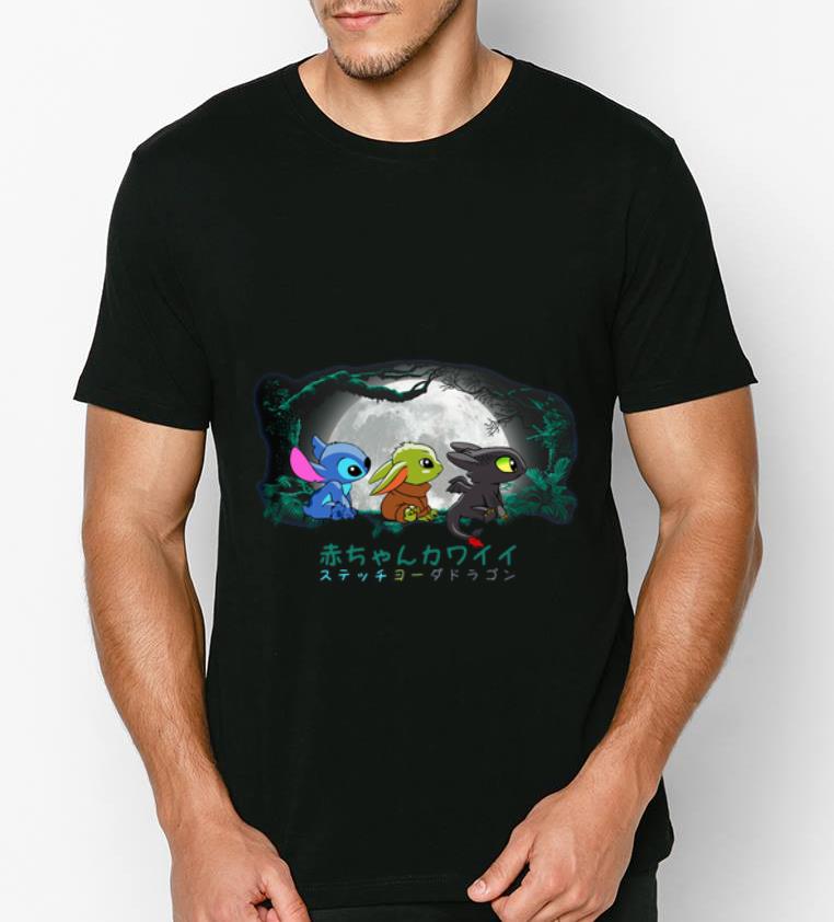 Awesome Baby Yoda and Stitch and Toothless shirt 4 - Awesome Baby Yoda and Stitch and Toothless shirt