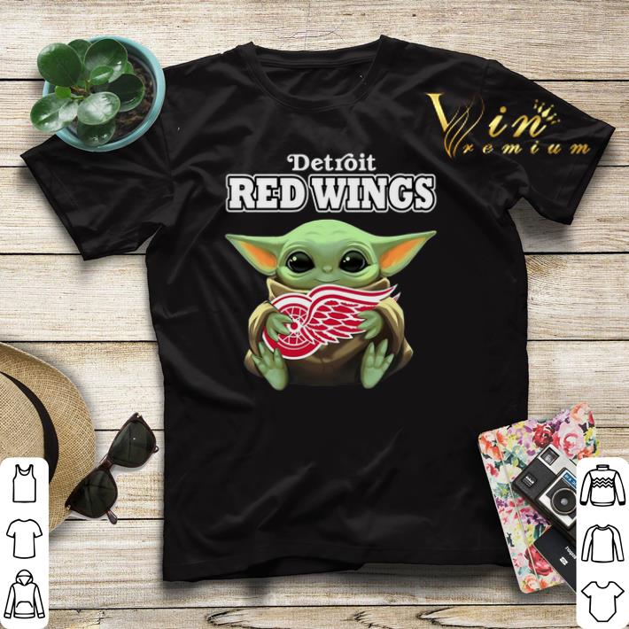 Baby Yoda hug Detroit Red Wings shirt sweater 4 - Baby Yoda hug Detroit Red Wings shirt sweater
