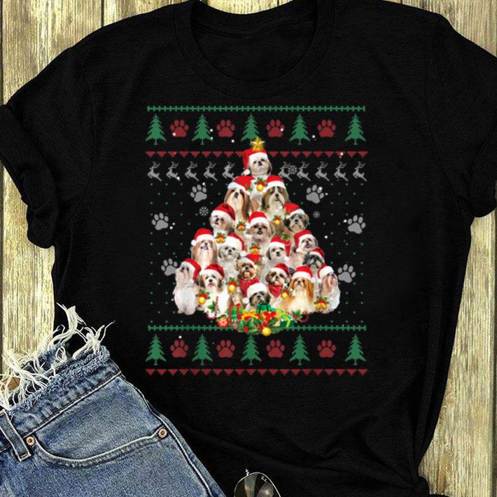 Beautiful Shih Tzu Christmas Tree Dog Lover Ugly Christmas shirt 4 - Beautiful Shih Tzu Christmas Tree Dog Lover Ugly Christmas shirt