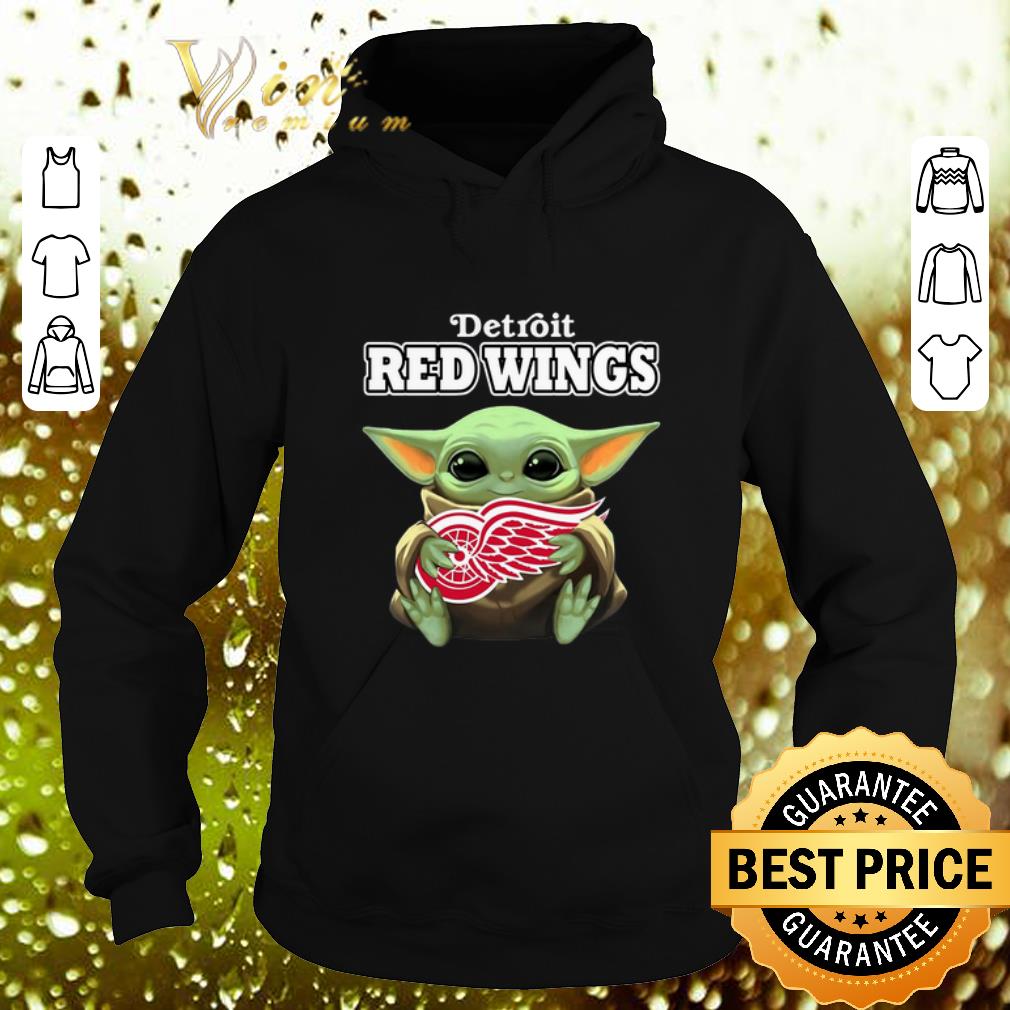 Cool Baby Yoda hug Detroit Red Wings shirt 4 - Cool Baby Yoda hug Detroit Red Wings shirt