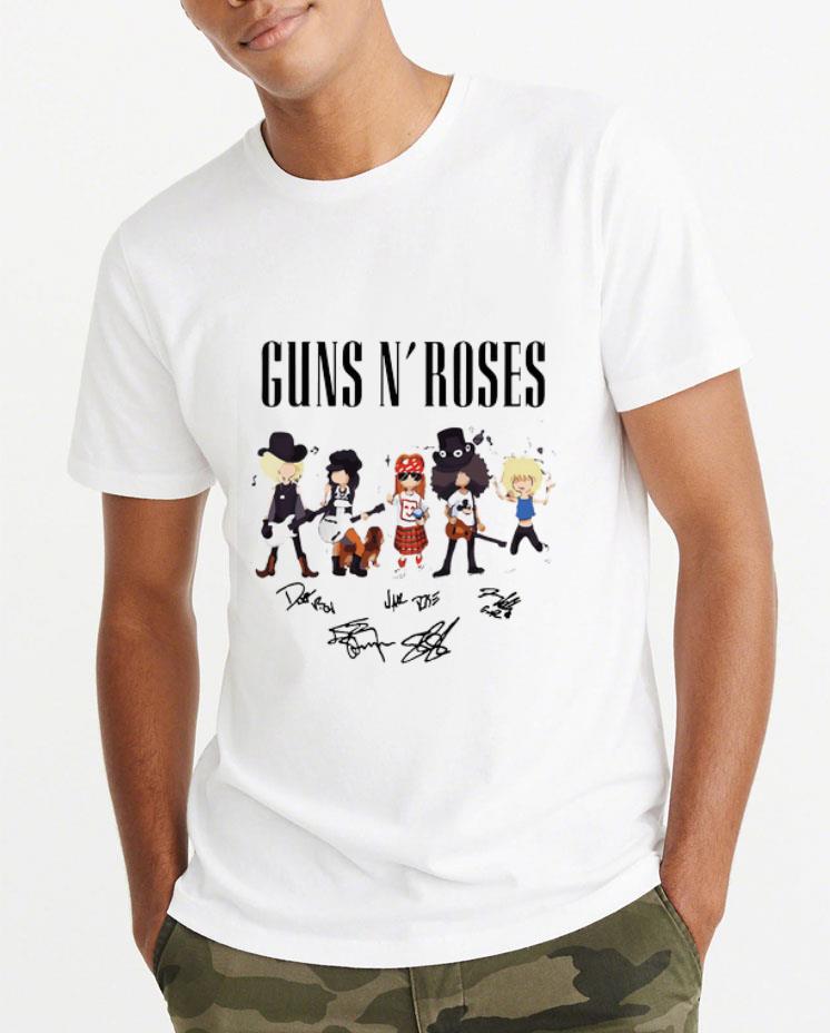 Hot Guns N Roses Cartoon Member Signatures shirt 4 - Hot Guns N Roses Cartoon Member Signatures shirt