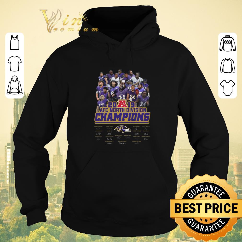 Hot Signature Baltimore Ravens 2019 AFC North Division Champions all shirt 4 - Hot Signature Baltimore Ravens 2019 AFC North Division Champions all shirt