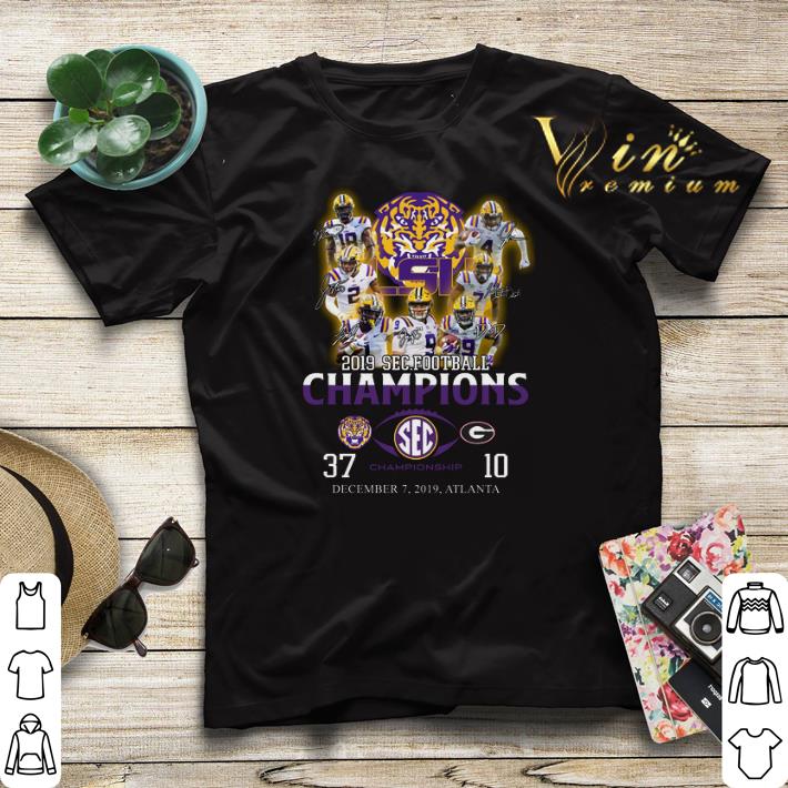LSU Tigers signatures 2019 SEC Football Champions shirt sweater 4 - LSU Tigers signatures 2019 SEC Football Champions shirt sweater