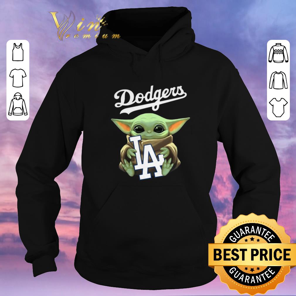 Nice Baby Yoda hug Los Angeles Dodgers Star Wars Mandalorian shirt sweater 4 - Nice Baby Yoda hug Los Angeles Dodgers Star Wars Mandalorian shirt sweater