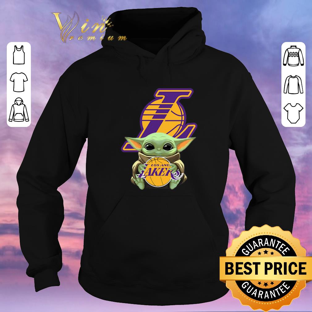Nice Baby Yoda hug Los Angeles Lakers Star Wars Mandalorian shirt sweater 4 - Nice Baby Yoda hug Los Angeles Lakers Star Wars Mandalorian shirt sweater