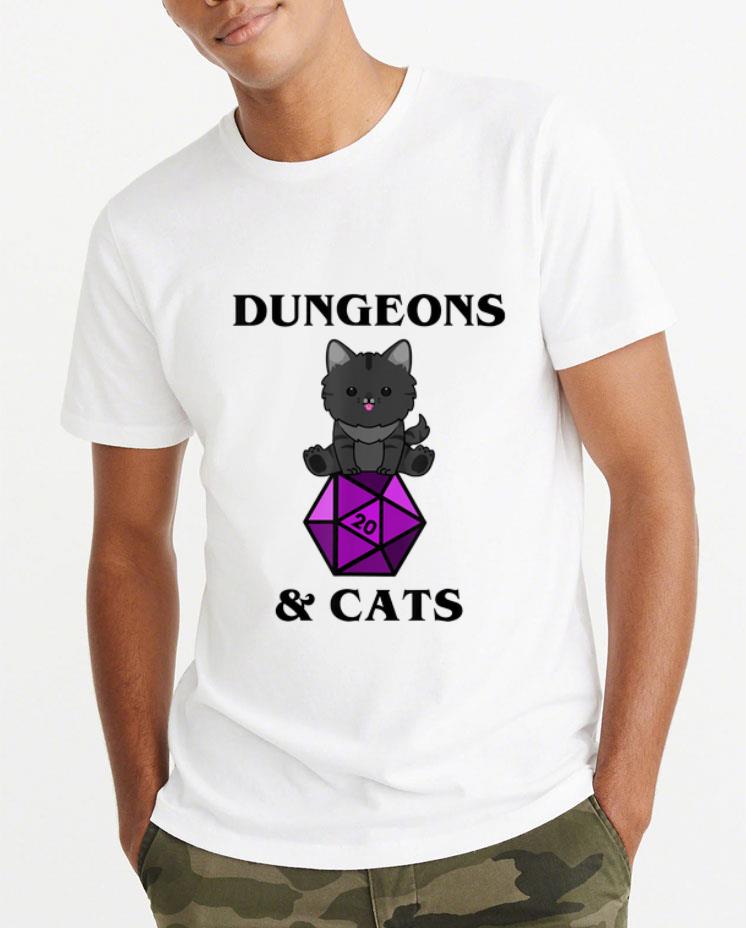 Nice Dungeons And Cats Nerdy RPG Dragon D20 Dice Gamer shirt 4 - Nice Dungeons And Cats Nerdy RPG Dragon D20 Dice Gamer shirt