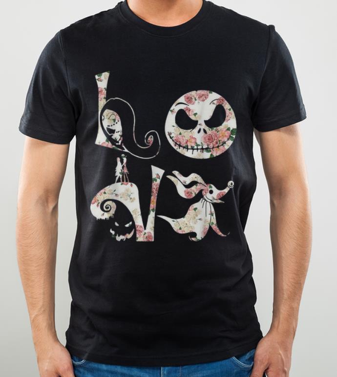Nice LOVE Nightmare Before Christmas Jack Skellington Flower shirt 4 - Nice LOVE Nightmare Before Christmas Jack Skellington Flower shirt