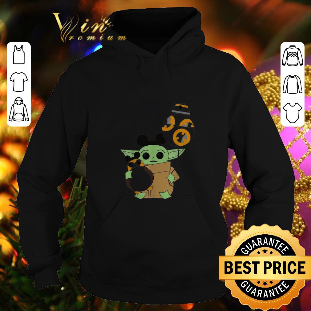 Nice Star Wars Mickey Baby Yoda hug BB 8 balloon shirt 4 - Nice Star Wars Mickey Baby Yoda hug BB-8 balloon shirt