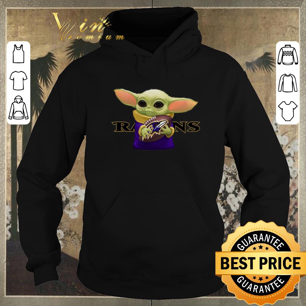 Official Baby Yoda hug Baltimore Ravens shirt sweater 4 - Official Baby Yoda hug Baltimore Ravens shirt sweater