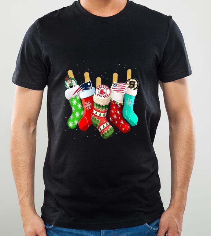 Official Boston Celtics New England Patriots Boston Red Sox Stocking Christmas shirt 4 - Official Boston Celtics New England Patriots Boston Red Sox Stocking Christmas shirt