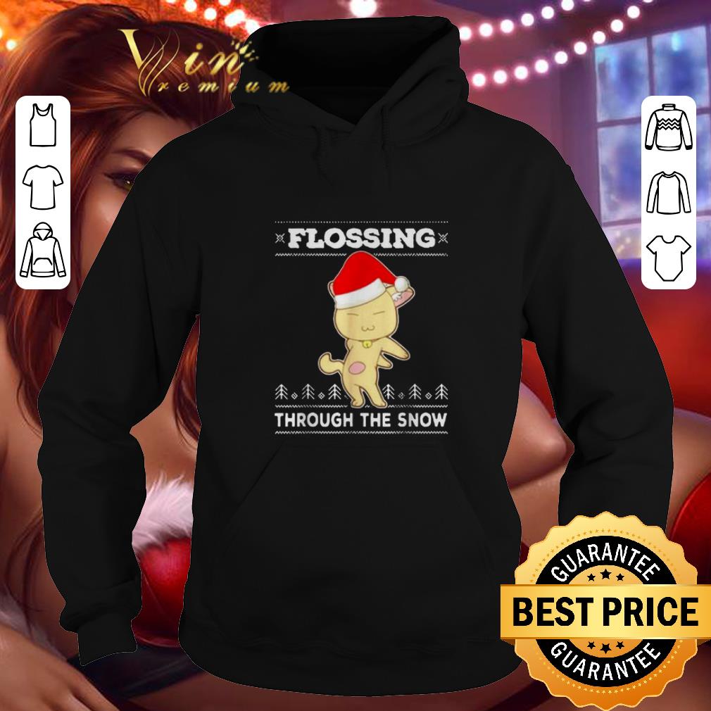 Official Cat Flossing through the snow ugly Christmas sweater 4 - Official Cat Flossing through the snow ugly Christmas sweater