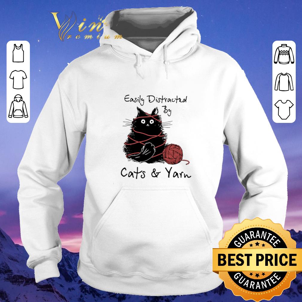 Official Easily Distracted By Cats And Yarn shirt sweater 4 - Official Easily Distracted By Cats And Yarn shirt sweater