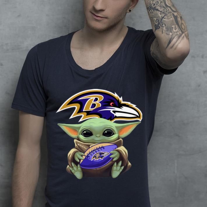 Official Football Star Wars Baby Yoda Hug Baltimore Ravens shirt 4 - Official Football Star Wars Baby Yoda Hug Baltimore Ravens shirt
