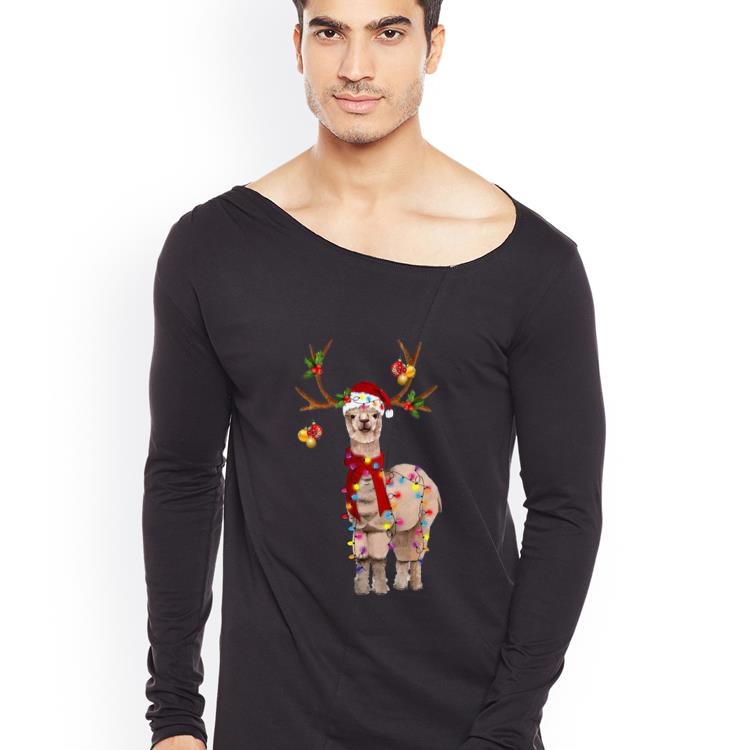 Official Santa LLama Reindeer Light Christmas shirt 4 - Official Santa LLama Reindeer Light Christmas shirt