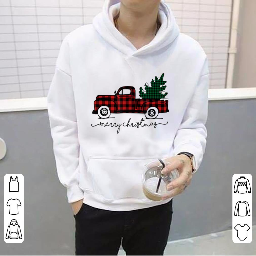 Official Vintage Red Truck Merry Christmas Tree Buffalo Plaid sweater 4 - Official Vintage Red Truck Merry Christmas Tree Buffalo Plaid sweater