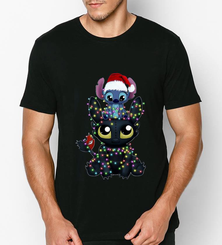 Original Santa Stitch And Night Fury Christmas Light shirt 4 - Original Santa Stitch And Night Fury Christmas Light shirt