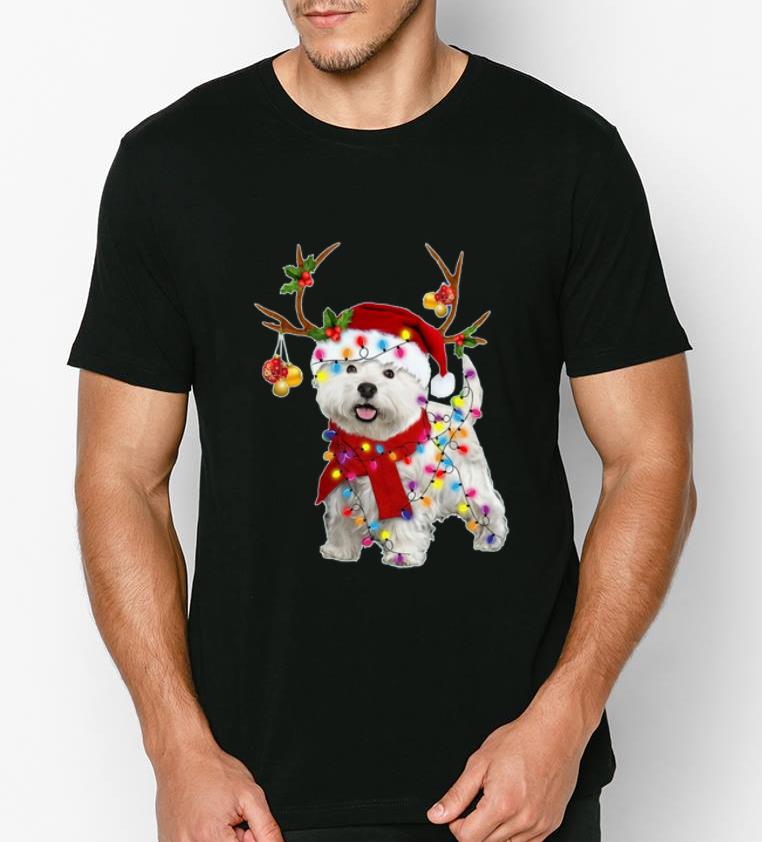 Original Santa westie dog gorgeous reindeer Light Christmas shirt 4 - Original Santa westie dog gorgeous reindeer Light Christmas shirt
