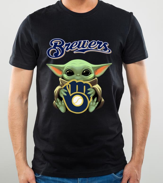 Original Star Wars Baby Yoda Hug Milwaukee Brewers shirt 4 - Original Star Wars Baby Yoda Hug Milwaukee Brewers shirt