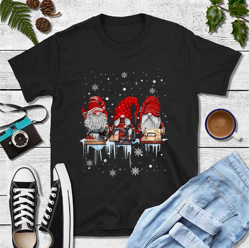 Premium Hanging With Red Gnomies Sewing Machine Christmas shirt 4 - Premium Hanging With Red Gnomies Sewing Machine Christmas shirt