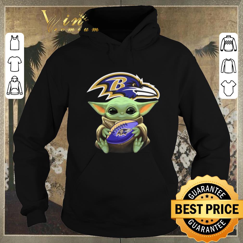 Premium Star Wars Baby Yoda Baltimore Ravens NFL ball shirt 4 - Premium Star Wars Baby Yoda Baltimore Ravens NFL ball shirt