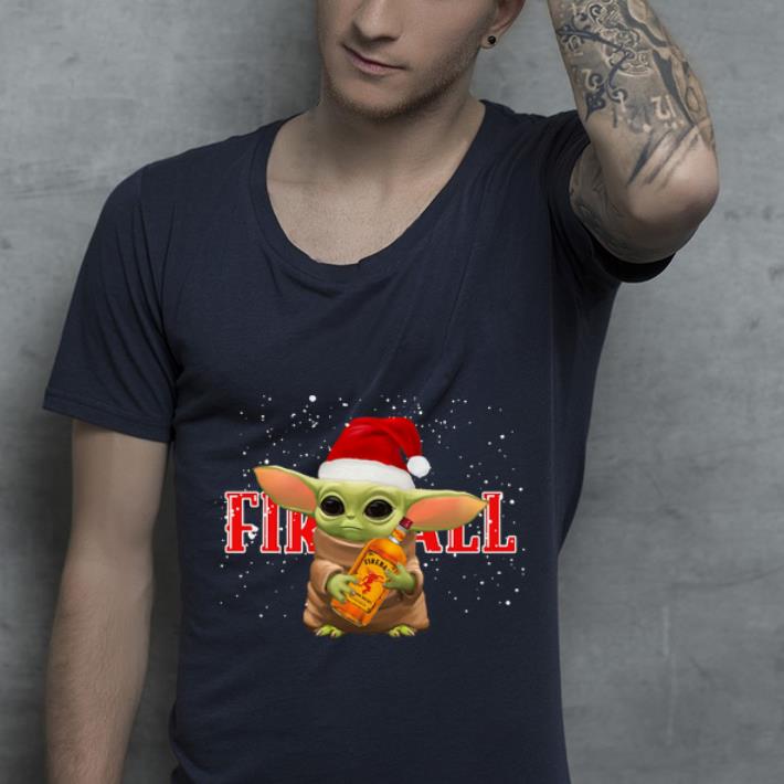 Pretty Santa Baby Yoda Fireball shirt 4 - Pretty Santa Baby Yoda Fireball shirt