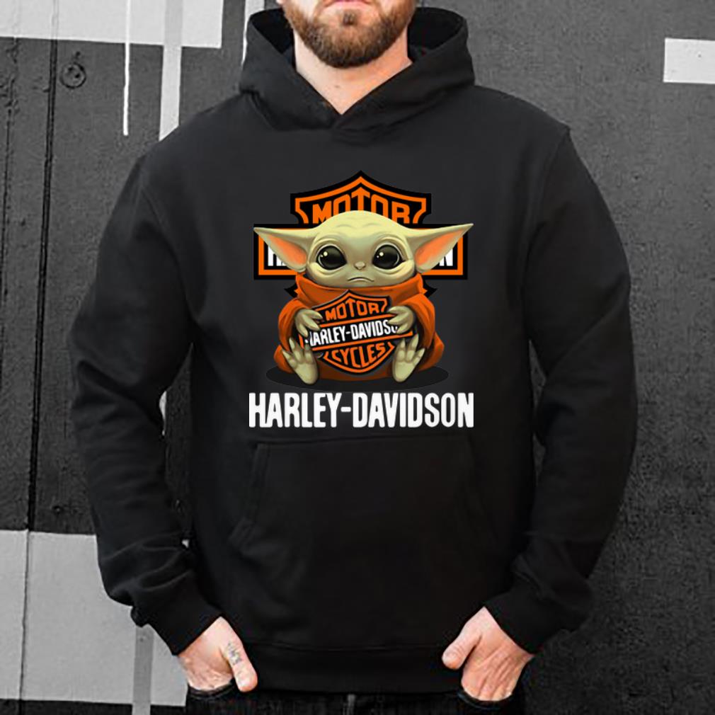 Pretty Star Wars Baby Yoda Hug Harley Davidson shirt 4 - Pretty Star Wars Baby Yoda Hug Harley Davidson shirt
