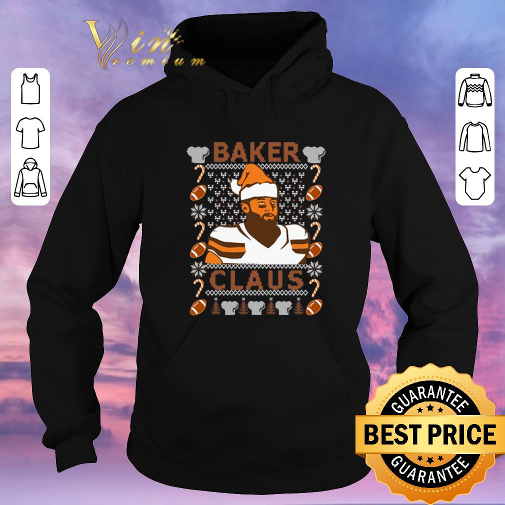 Pretty ugly christmas baker mayfield baker claus cleveland brown sweater 4 - Pretty ugly christmas baker mayfield baker claus cleveland brown sweater