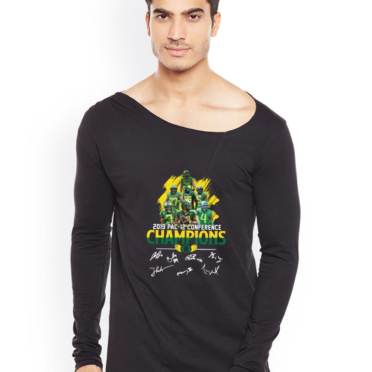 Top Oregon Ducks 2019 pac 12 conference champions players signatures shirt 4 - Top Oregon Ducks 2019 pac 12 conference champions players signatures shirt