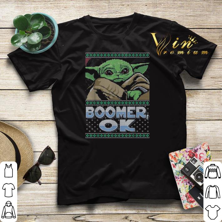 Ugly Christmas Star Wars Baby Yoda Boomer Ok sweater 4 - Ugly Christmas Star Wars Baby Yoda Boomer Ok sweater