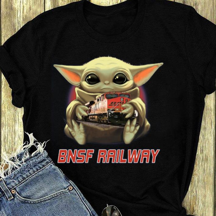 Awesome Baby Yoda Hug BNSF Railway shirt 4 - Awesome Baby Yoda Hug BNSF Railway shirt