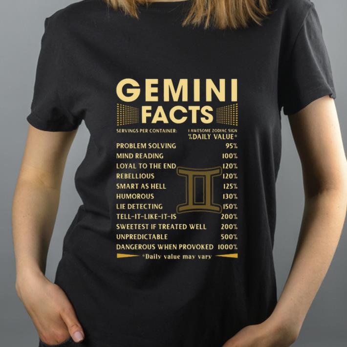 Awesome Gemini facts Servings per container daily value shirt 4 - Awesome Gemini facts Servings per container daily value shirt