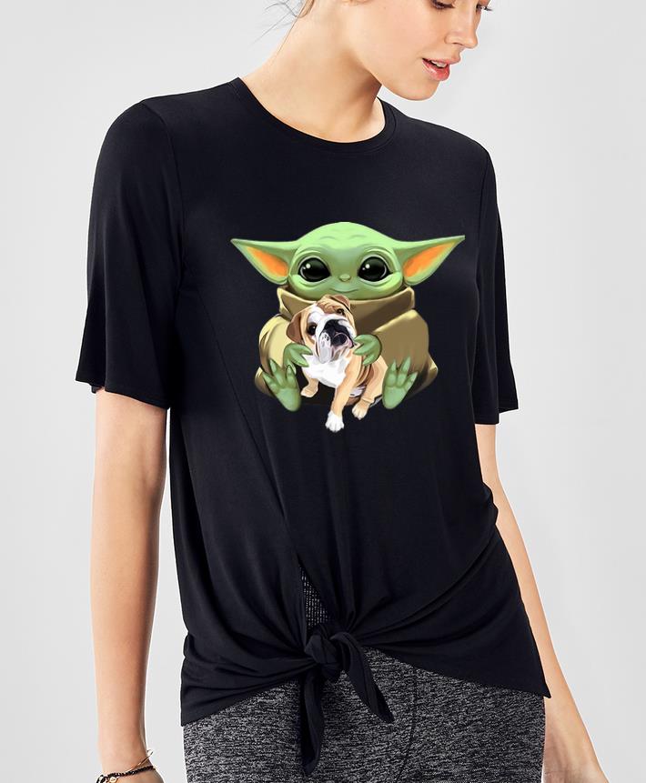Great Star Wars Baby Yoda Hug Bulldog shirt 4 - Great Star Wars Baby Yoda Hug Bulldog shirt