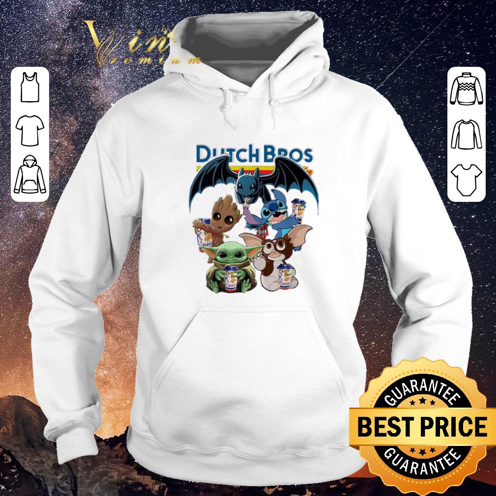 Original Dutch Bros Coffee Baby Yoda Groot Stitch Toothless and Gizmo shirt sweater 4 - Original Dutch Bros Coffee Baby Yoda Groot Stitch Toothless and Gizmo shirt sweater