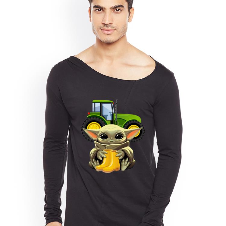 Original Star Wars Baby Yoda Hug Farmer shirt 4 - Original Star Wars Baby Yoda Hug Farmer shirt