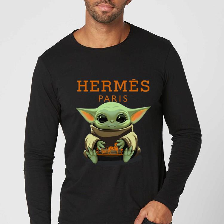 Pretty Baby Yoda hug Hermes Paris shirt 4 - Pretty Baby Yoda hug Hermes Paris shirt