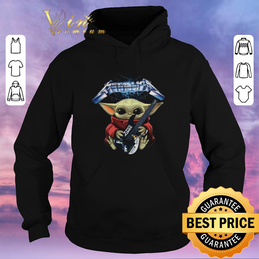 Pretty Baby Yoda hug Metallica guitar White Zombie shirt sweater 4 - Pretty Baby Yoda hug Metallica guitar White Zombie shirt sweater