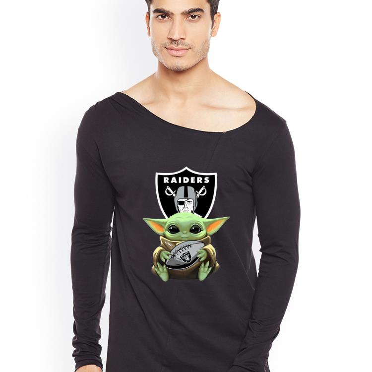 Pretty Star Wars Football Baby Yoda Hug Oakland Raiders shirt 4 - Pretty Star Wars Football Baby Yoda Hug Oakland Raiders shirt