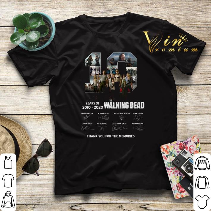 10 years of The Walking Dead 2010 2020 signatures thank you for the memories shirt sweater 4 - 10 years of The Walking Dead 2010 2020 signatures thank you for the memories shirt sweater