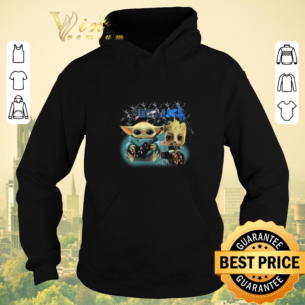 Awesome Metallica Baby Yoda and Baby Groot play guitar drummer shirt sweater 4 - Awesome Metallica Baby Yoda and Baby Groot play guitar drummer shirt sweater
