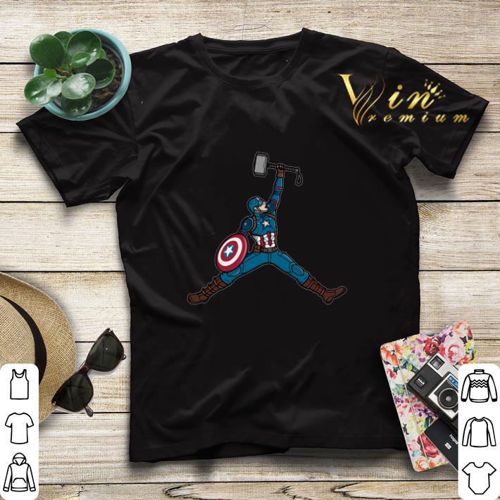 Captain America hold Mjolnir Air Jordan shirt sweater 4 - Captain America hold Mjolnir Air Jordan shirt sweater